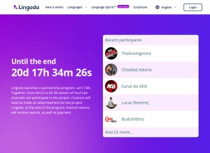 How start-lingoda.com looks like on a tablet such as an iPad.