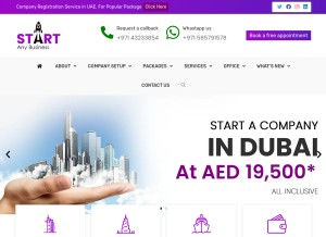 How startanybusiness.ae looks like on a tablet such as an iPad.