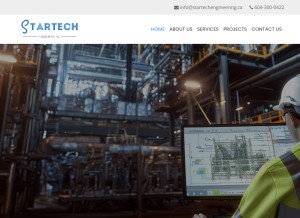 How startechengineering.ca looks like on a tablet such as an iPad.