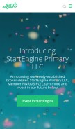 How startengine.com looks like on a mobile device such as an iPhone.