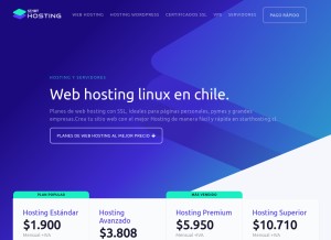 How starthosting.cl looks like on a tablet such as an iPad.