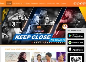 How startimestv.com looks like on a tablet such as an iPad.