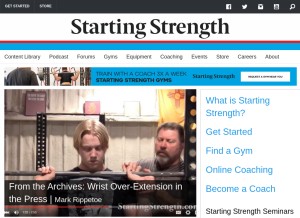 How startingstrength.com looks like on a tablet such as an iPad.