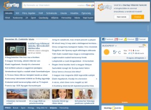 How startlap.hu looks like on a tablet such as an iPad.