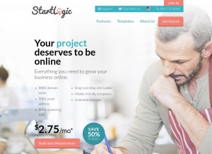 How startlogic.com looks like on a tablet such as an iPad.