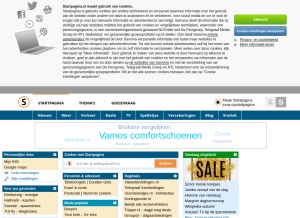 How startpagina.nl looks like on a tablet such as an iPad.