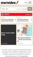 How startsiden.no looks like on a mobile device such as an iPhone.