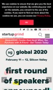 How startupgrind.com looks like on a mobile device such as an iPhone.
