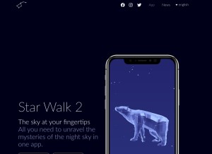 How starwalk.space looks like on a tablet such as an iPad.