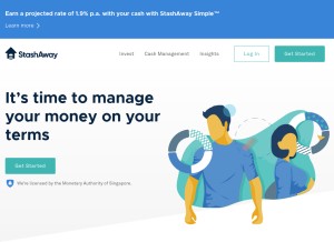 How stashaway.com looks like on a tablet such as an iPad.