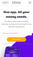 How stashinvest.com looks like on a mobile device such as an iPhone.
