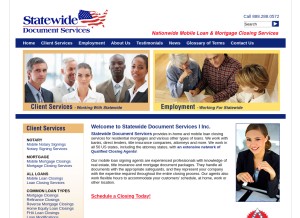 How statewidedocuments.com looks like on a tablet such as an iPad.
