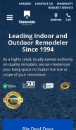 How statewideremodeling.com looks like on a mobile device such as an iPhone.