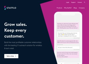 How statflo.com looks like on a tablet such as an iPad.