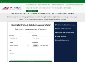 How statisticshomeworkhelp.com looks like on a tablet such as an iPad.