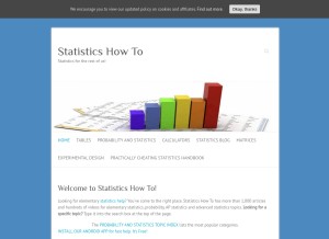 How statisticshowto.com looks like on a tablet such as an iPad.