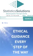 How statisticssolutions.com looks like on a mobile device such as an iPhone.