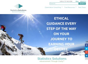 How statisticssolutions.com looks like on a tablet such as an iPad.