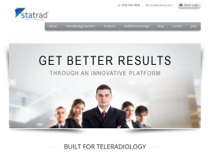 How statrad.com looks like on a tablet such as an iPad.