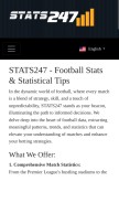 How stats247.com looks like on a mobile device such as an iPhone.
