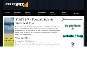 How stats247.com looks like on a tablet such as an iPad.
