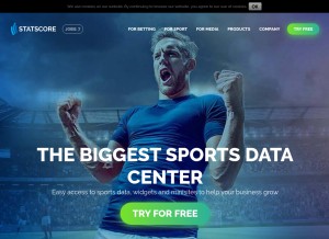 How statscore.com looks like on a tablet such as an iPad.