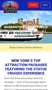 How statuecruises.com looks like on a mobile device such as an iPhone.