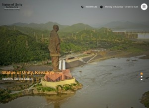 How statueofunitypackage.in looks like on a tablet such as an iPad.