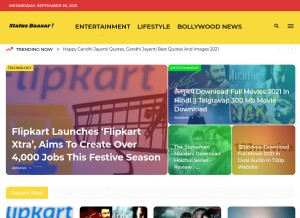 How statusbaazar.com looks like on a tablet such as an iPad.