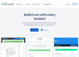 How statuspage.io looks like on a tablet such as an iPad.