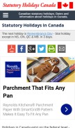 How statutoryholidays.com looks like on a mobile device such as an iPhone.