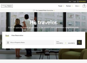 How stayalfred.com looks like on a tablet such as an iPad.
