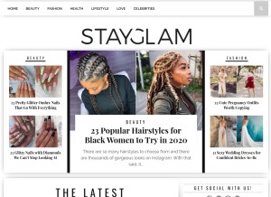 How stayglam.com looks like on a tablet such as an iPad.