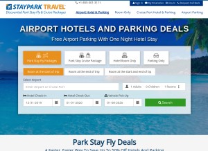 How stayparktravel.com looks like on a tablet such as an iPad.