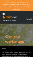 How staysafeapp.com looks like on a mobile device such as an iPhone.