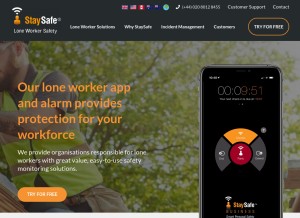 How staysafeapp.com looks like on a tablet such as an iPad.