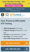 How stdcheck.com looks like on a mobile device such as an iPhone.