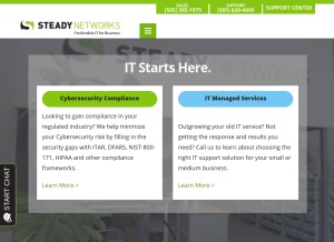 How steadynetworks.com looks like on a tablet such as an iPad.