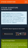 How steamsignature.com looks like on a mobile device such as an iPhone.