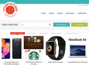 How steamykitchen.com looks like on a tablet such as an iPad.