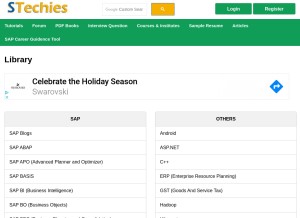 How stechies.com looks like on a tablet such as an iPad.