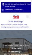 How steelbuildings.in looks like on a mobile device such as an iPhone.