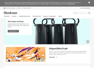 How steelcase.com looks like on a tablet such as an iPad.