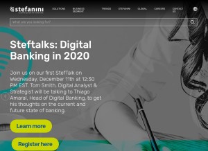 How stefanini.com looks like on a tablet such as an iPad.