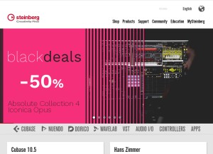 How steinberg.net looks like on a tablet such as an iPad.