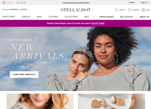 How stelladot.com looks like on a tablet such as an iPad.