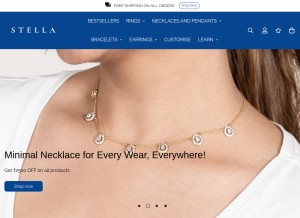How stellafinejewellery.com looks like on a tablet such as an iPad.