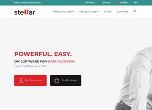 How stellarinfo.com looks like on a tablet such as an iPad.