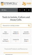 How stemcell.com looks like on a mobile device such as an iPhone.