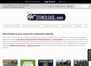 How stencilease.com looks like on a tablet such as an iPad.